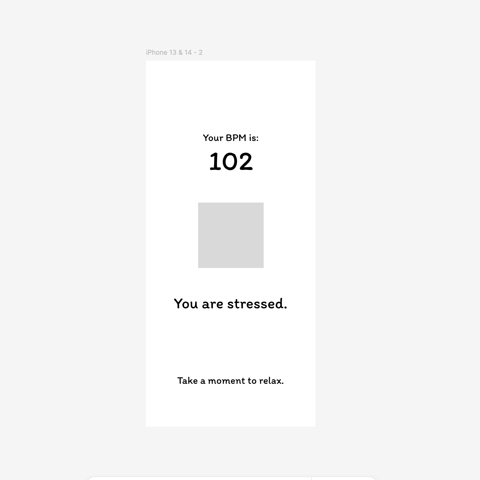 The low-fidelity prototype of the heart rate screen