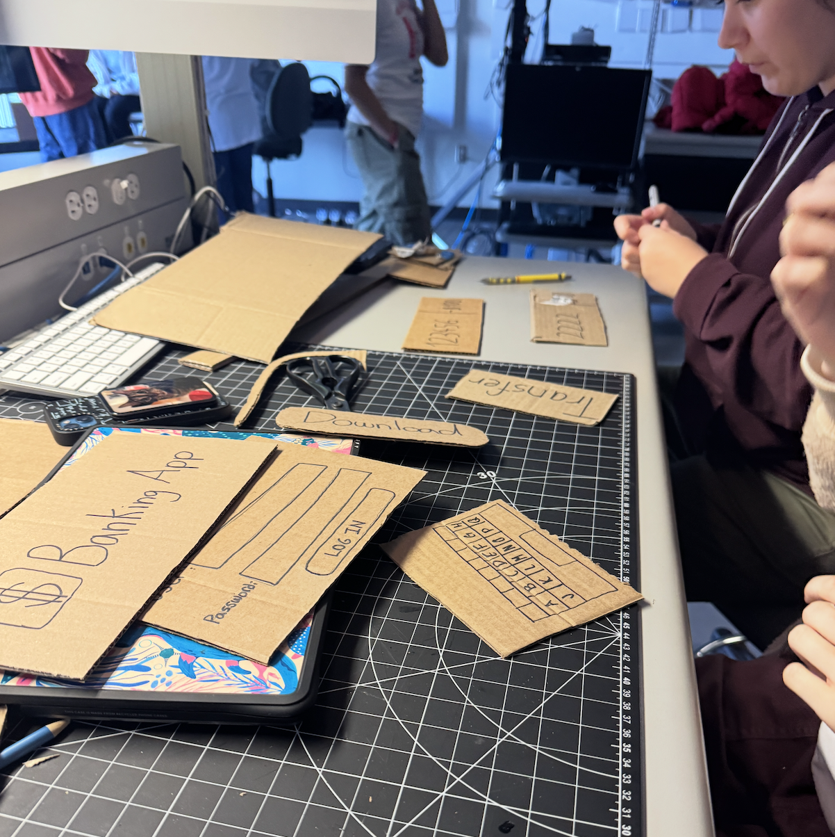We started by creating many screens that would allow the user to navigate through the app.